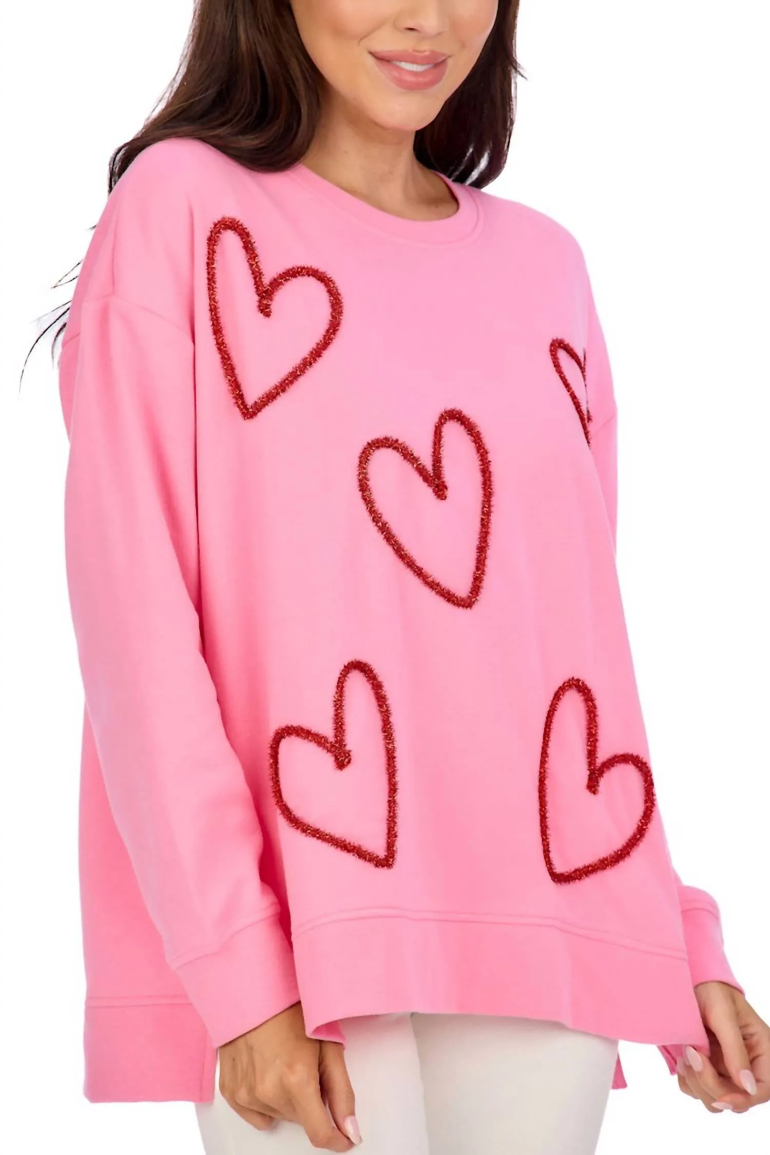 Women's Valentine Sparkle Sweatshirt In Blush