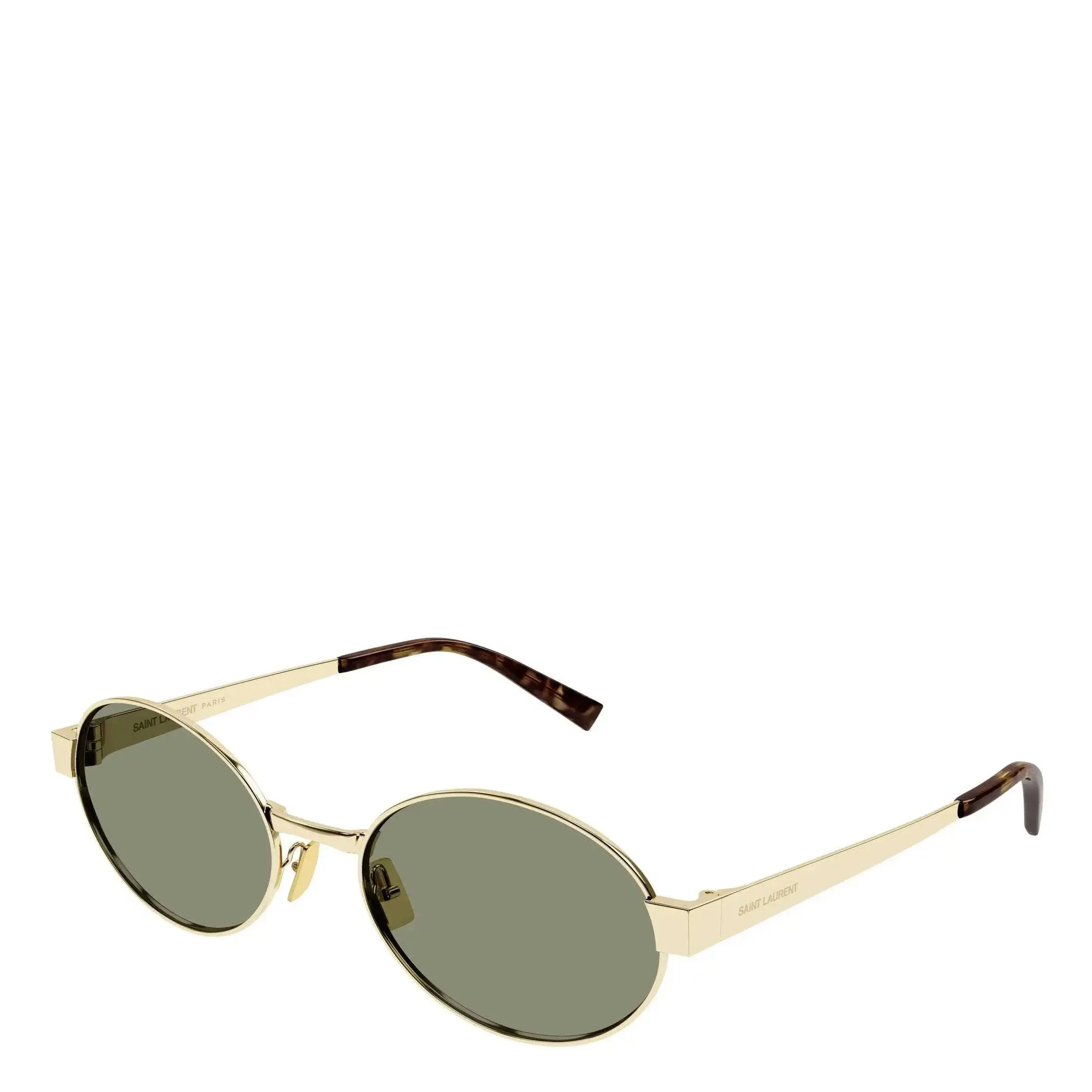 Ysl Sunglasses YSL SL692 Oval Metal Sunglasses, Gold/Grey