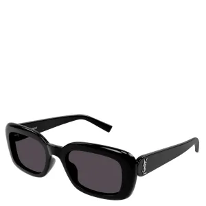Ysl Sunglasses YSL SLM130 Pillowed Rectangular Sunglasses, Black (S)